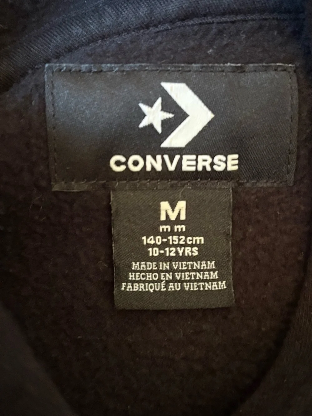 Converse Black Kids Hoodie Size Medium